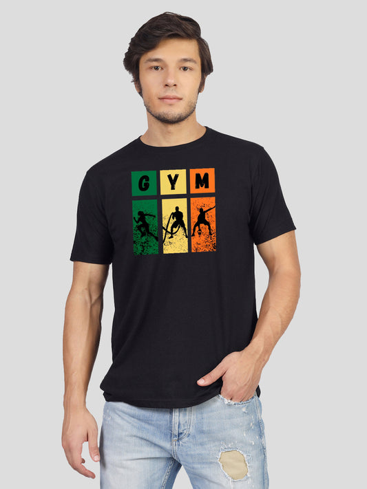 Yorksteadd men's gym tee with bold 'Train Hard Stay Strong' design
