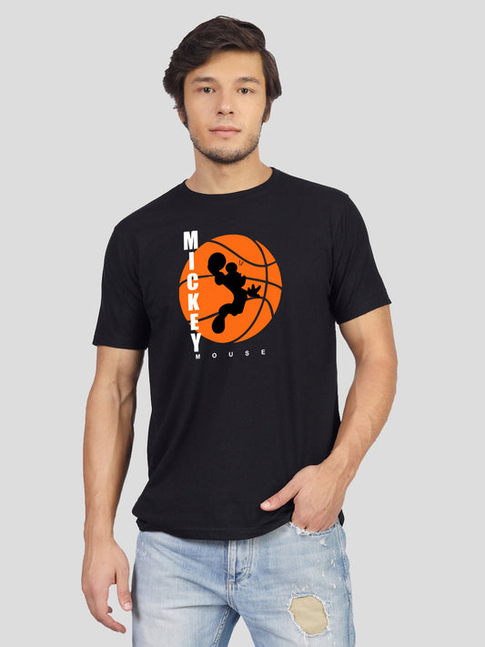'Mickey Love Never Fades' printed T-shirt for men