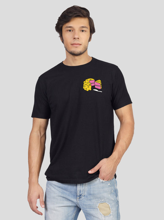 Men's graphic tee with 'Built Walls not Bridges' print