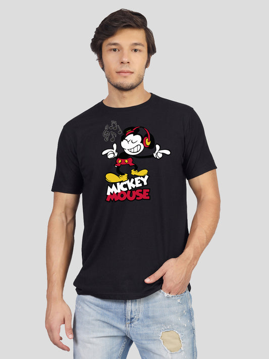 'Mickey Rocks the Beat' printed T-shirt for men