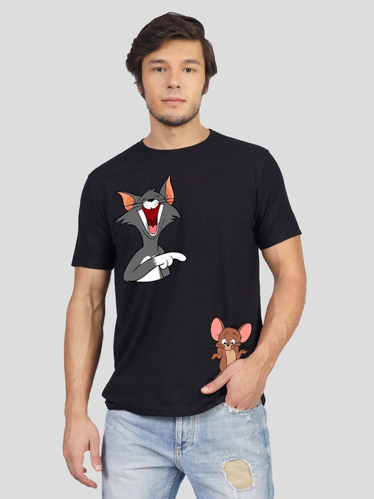 'Nonstop Teasing Tom and Jerry' printed T-shirt for men