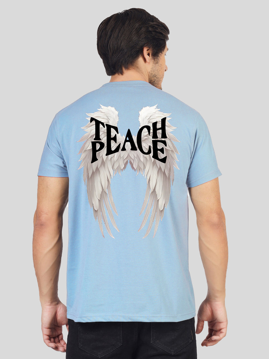 'Spread Love Teach Peace' printed T-shirt for men