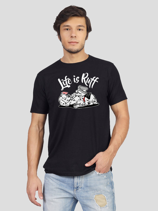 Second view of the 'Stay Pawsitive Life is Ruff' tee