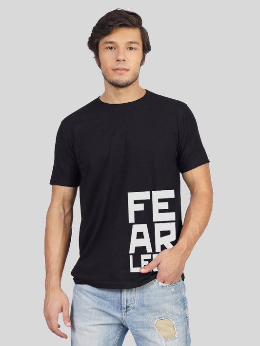 Men's graphic tee with 'Fearless Heart Brave Soul' print