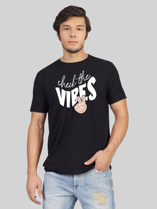 Men's graphic tee with 'Vibe with the Flow' print