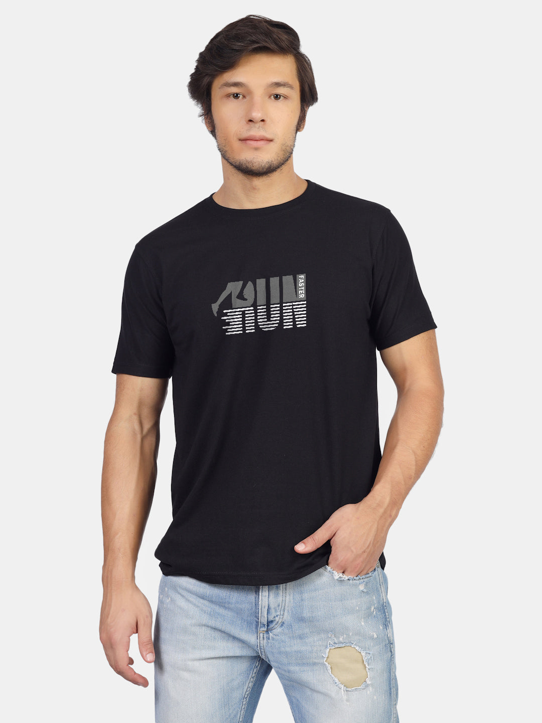 run printed round neck t-Shirt