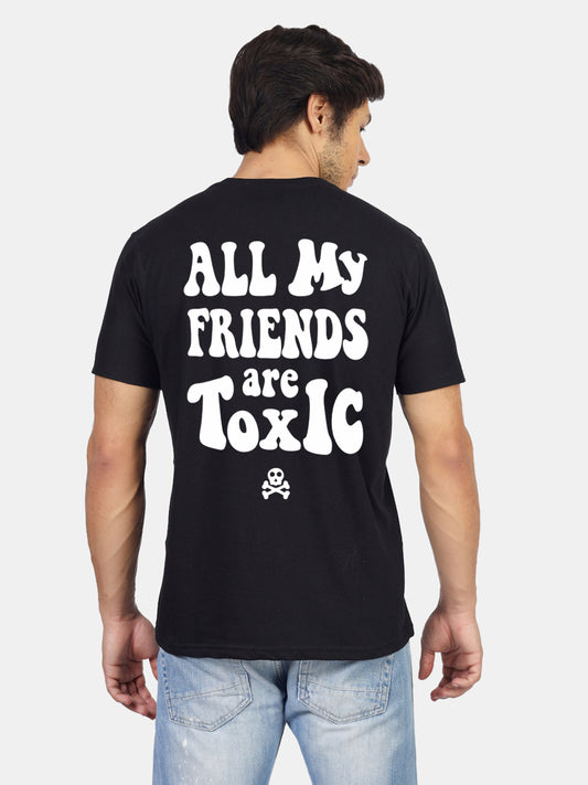 'Beware Toxic Vibes Only' printed T-shirt for men