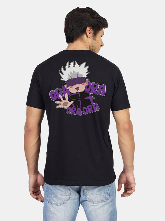 Men's anime graphic tee with 'Feel the Shonen Spirit' print