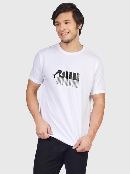 run printed round neck t-Shirt