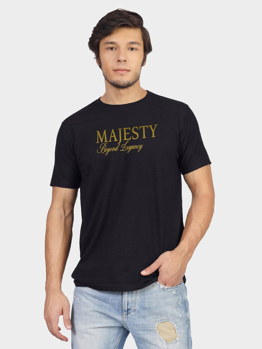 Animal print 'Walk With Pure Majesty' graphic T-shirt for men