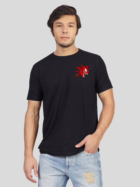 'Devil Mind Bat Moves' round neck T-shirt for men by Yorksteadd