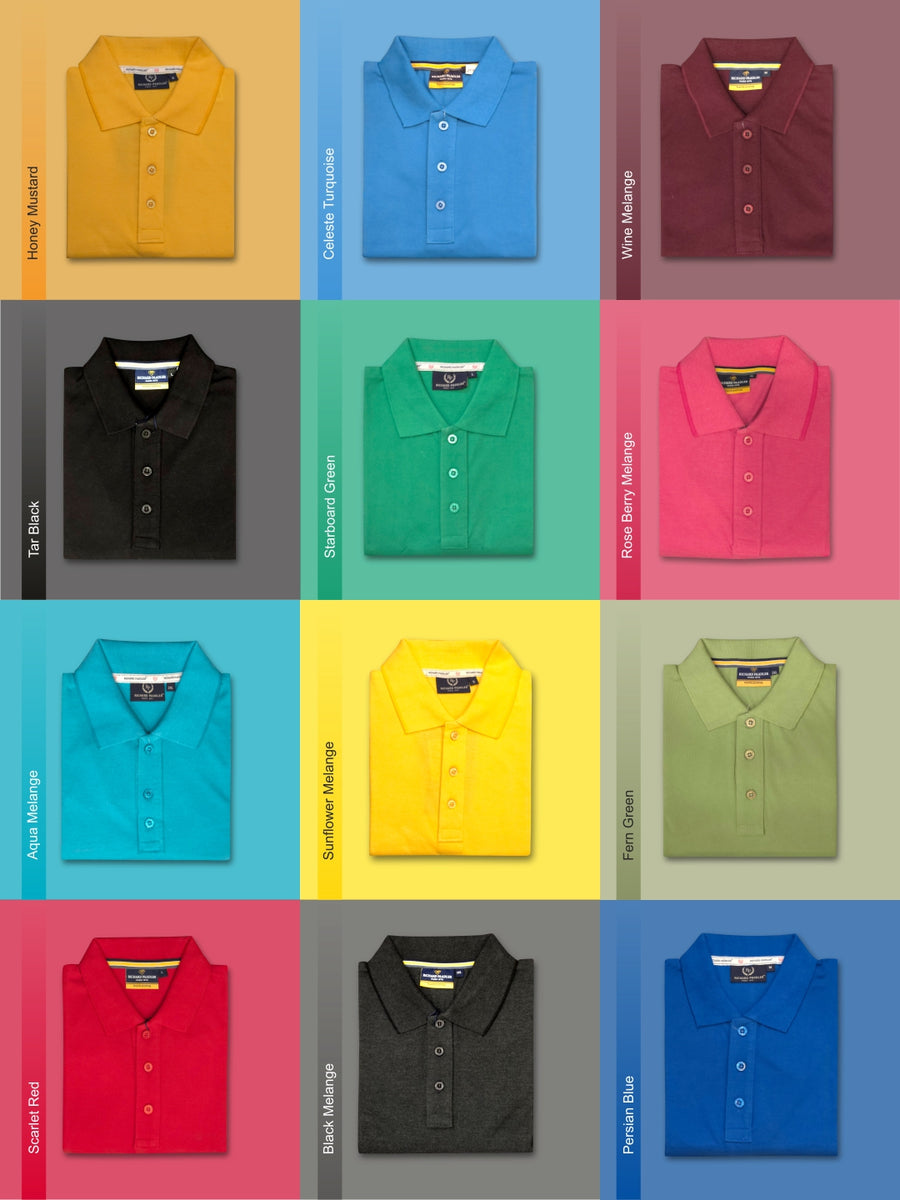Richard Paadler 30 solid polo T-shirts, 4-piece combo pack
