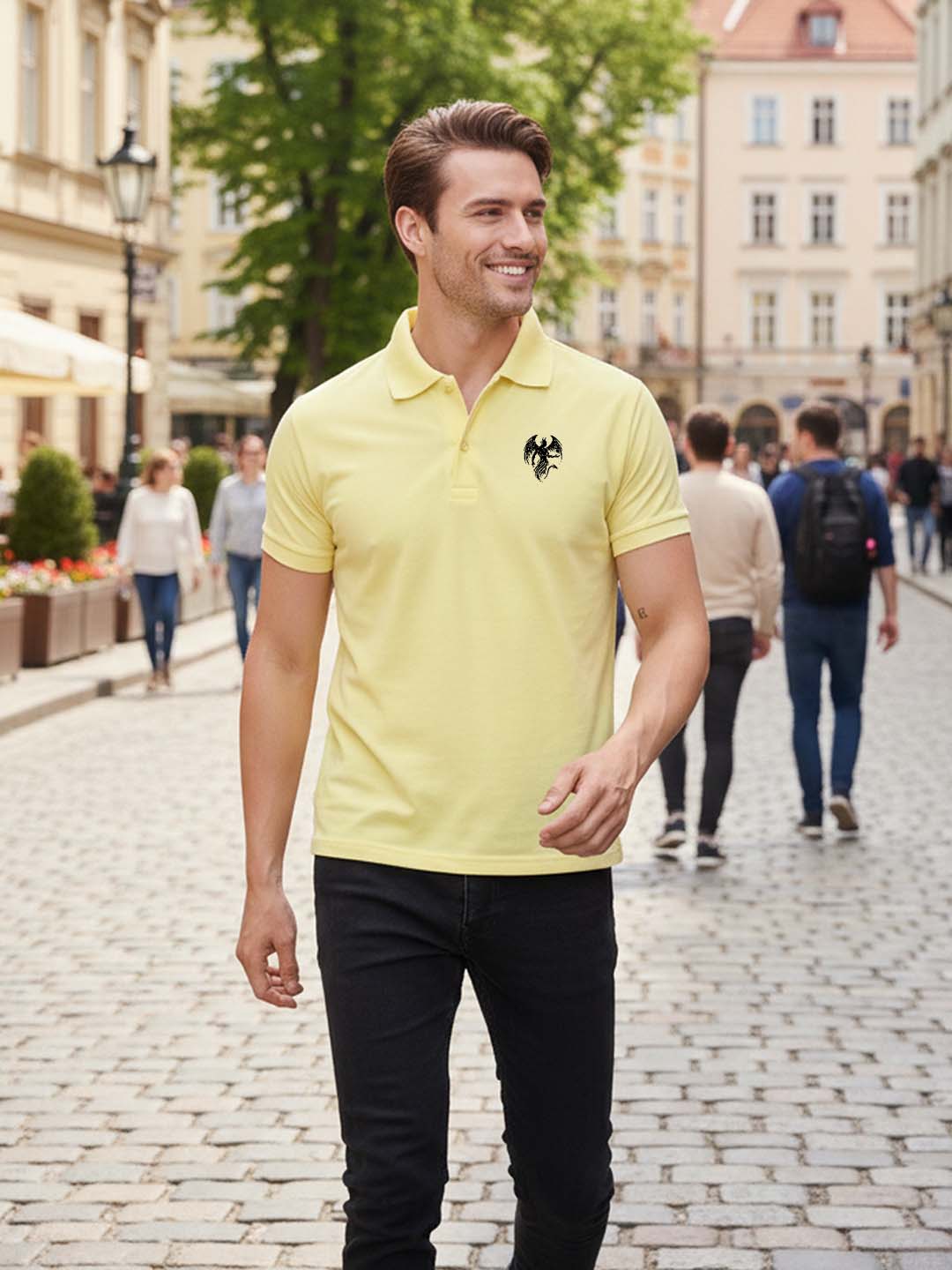 Yorksteadd Printed Design Men's Polo T-shirts 
