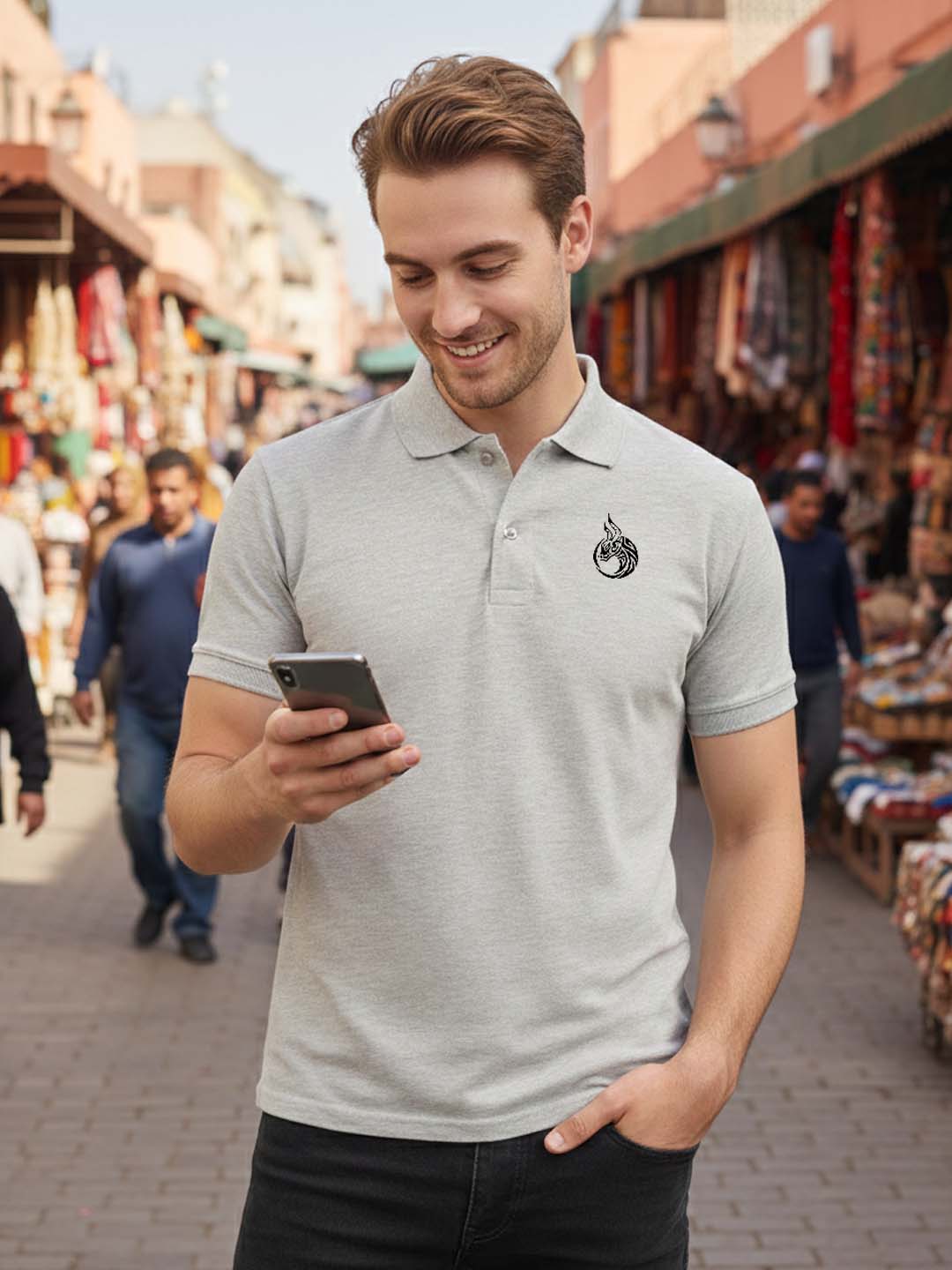 Yorksteadd Printed Design Men's Polo T-shirts 