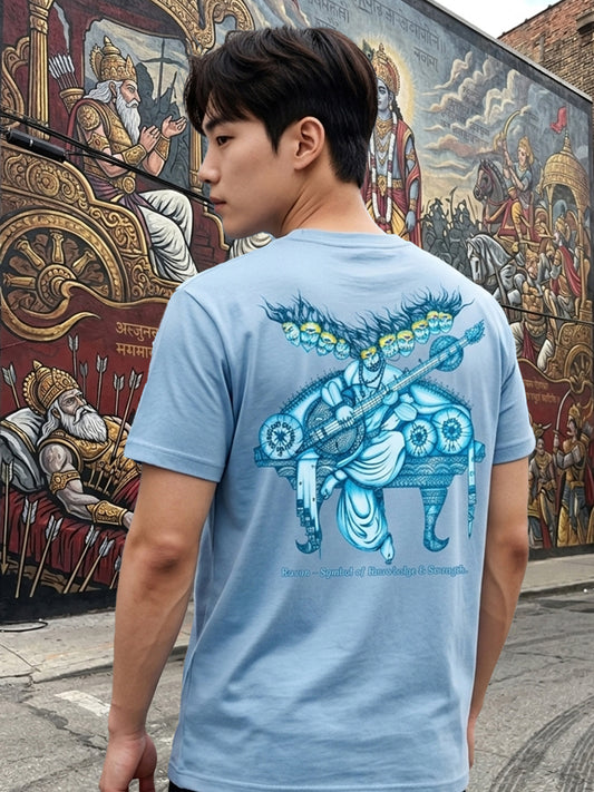 Greylongg yorksteadd indian culture printed round neck t-shirt.