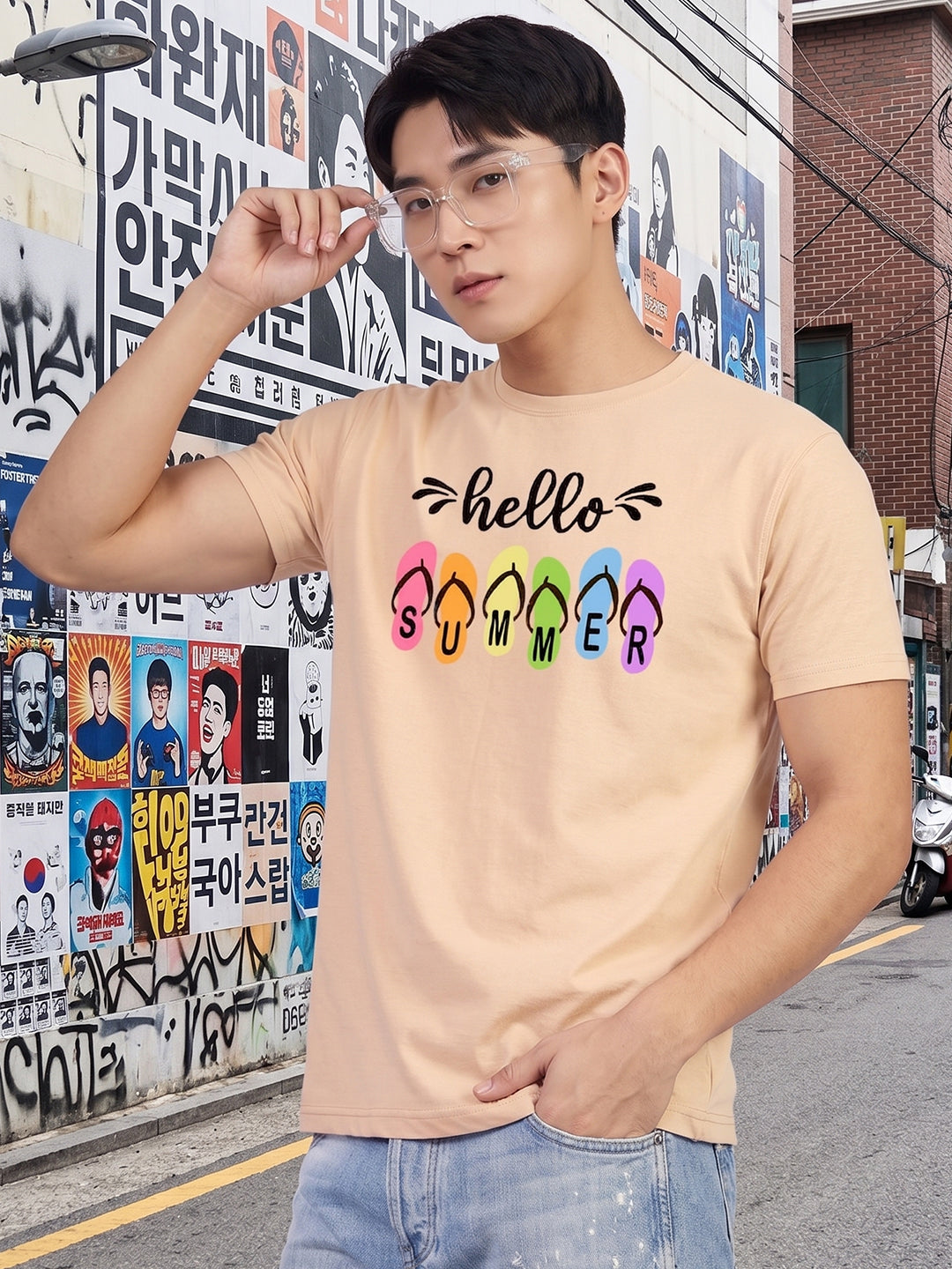 Greylongg yorksteadd summer printed round neck t-shirt.